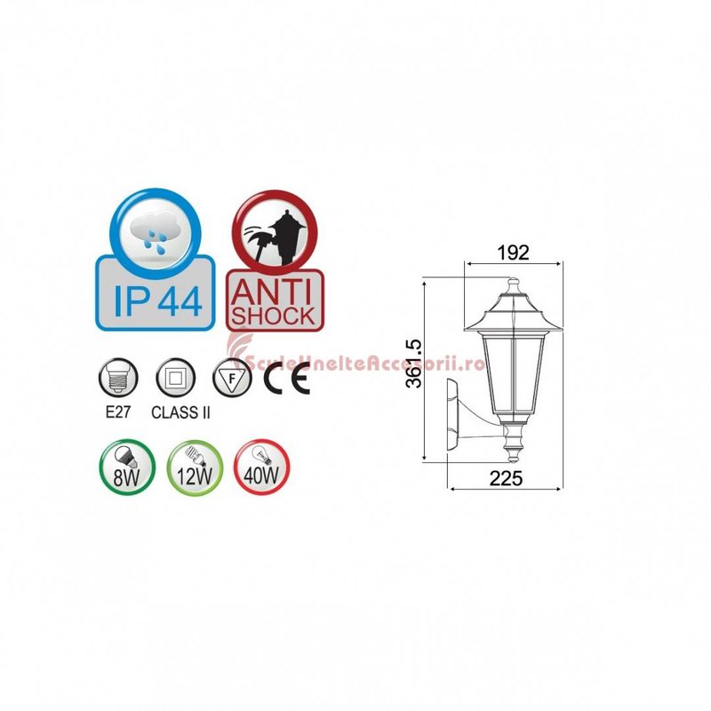 Lampa de iluminat exterior tip felinar